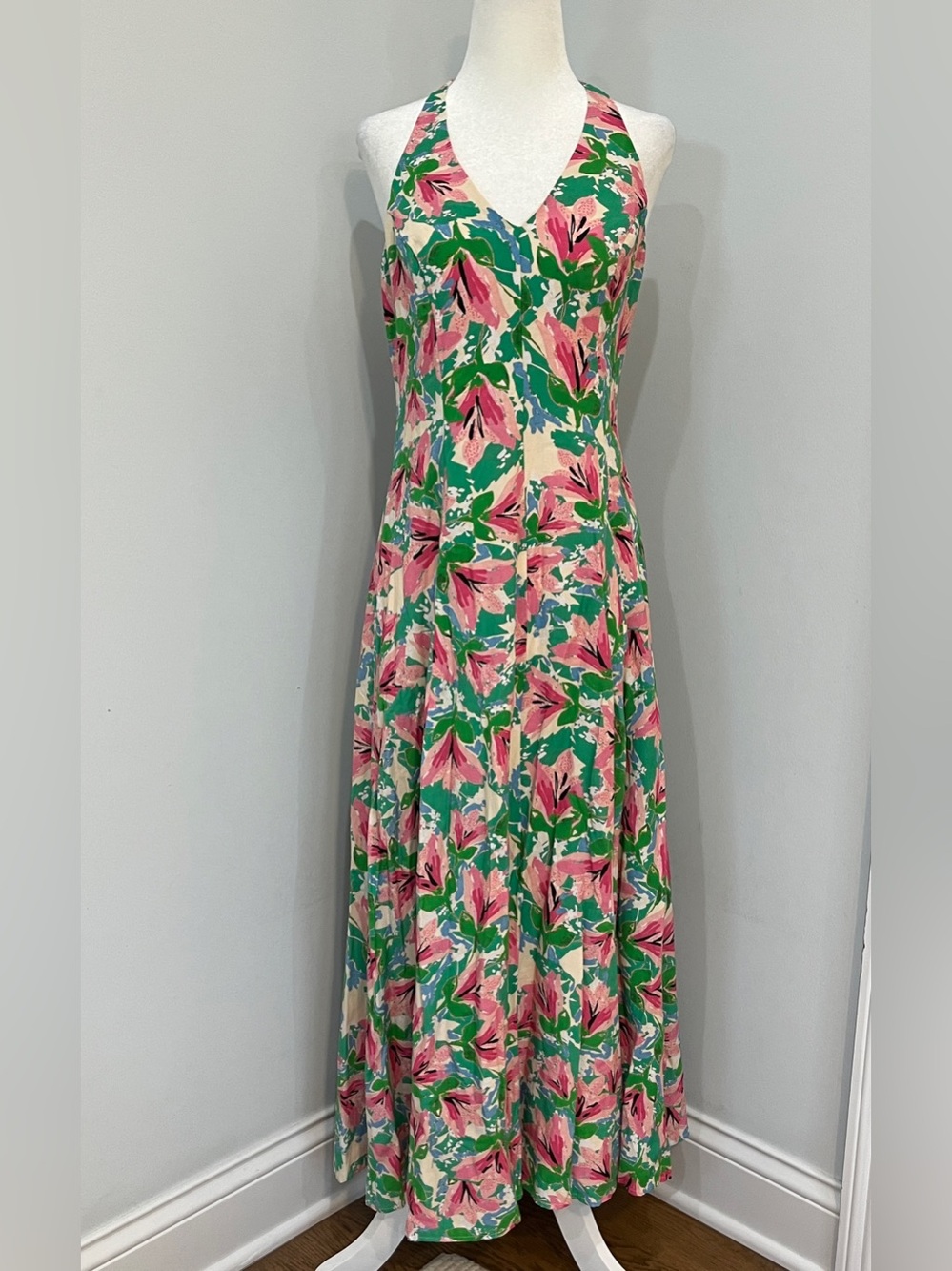 ASTR The Label Floral Print Halter Neck Maxi Dress